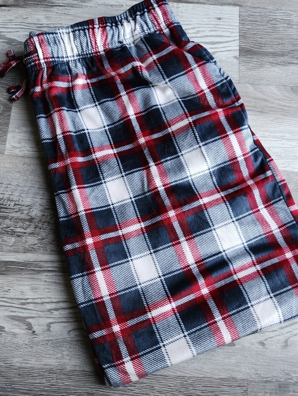 London Fog Collection Men's XXL Plaid Fleece Pajama Lounge Pants Red Blue White
